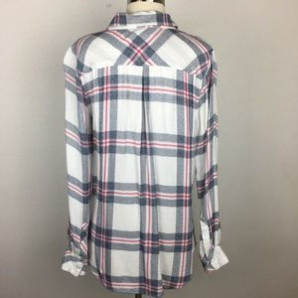 Rails Red, White And Navy Plaid Button Down Sm - image 3